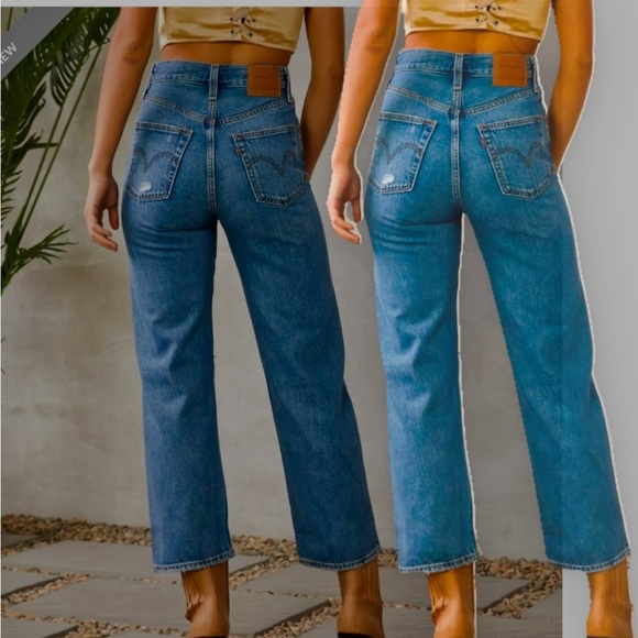 Levi’s Premium Ribcage Straight Leg Ankle Super High Rise Denim Jeans New Sz 27 - Picture 3 of 16